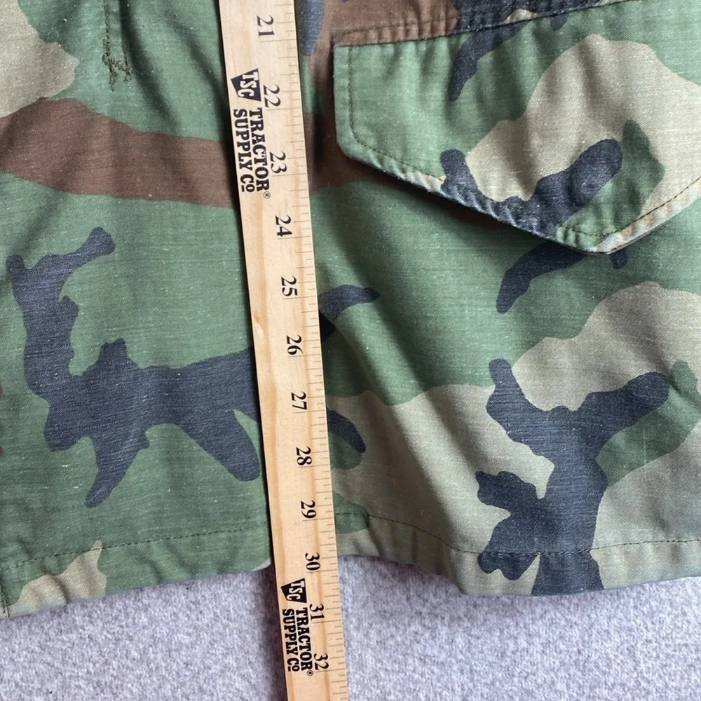 Vintage US Army anorak BDU jacket woodland print metal zipper medium regular